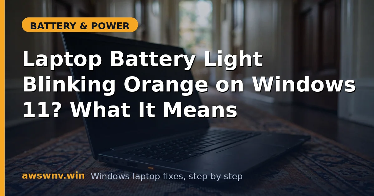 Laptop Battery Light Blinking Orange on Windows 11? What It Means