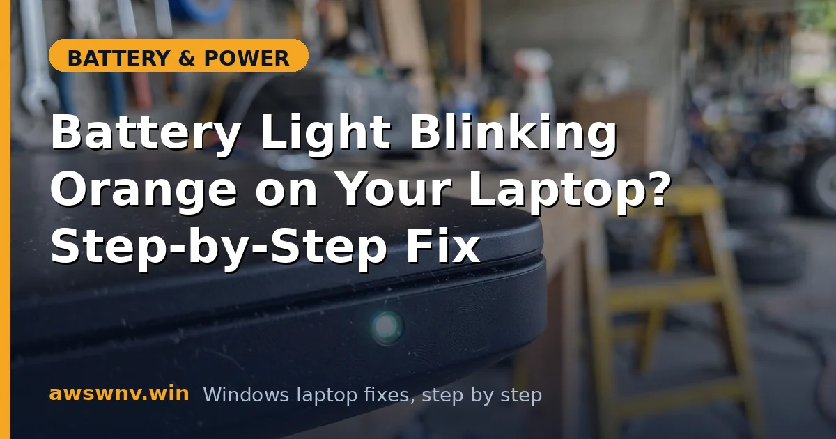 Battery Light Blinking Orange on Your Laptop? Step-by-Step Fix