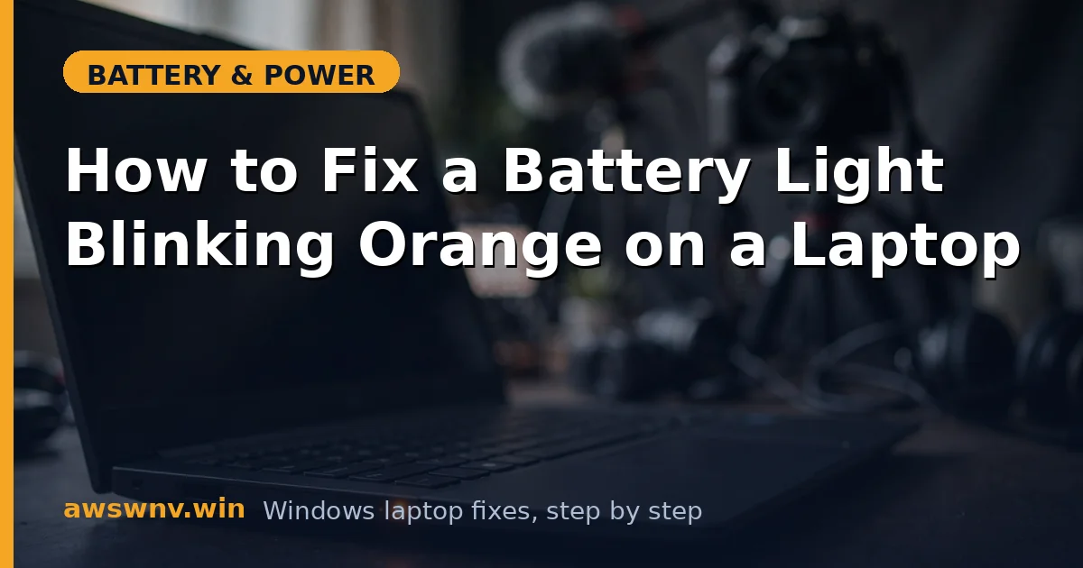 How to Fix a Battery Light Blinking Orange on a Laptop