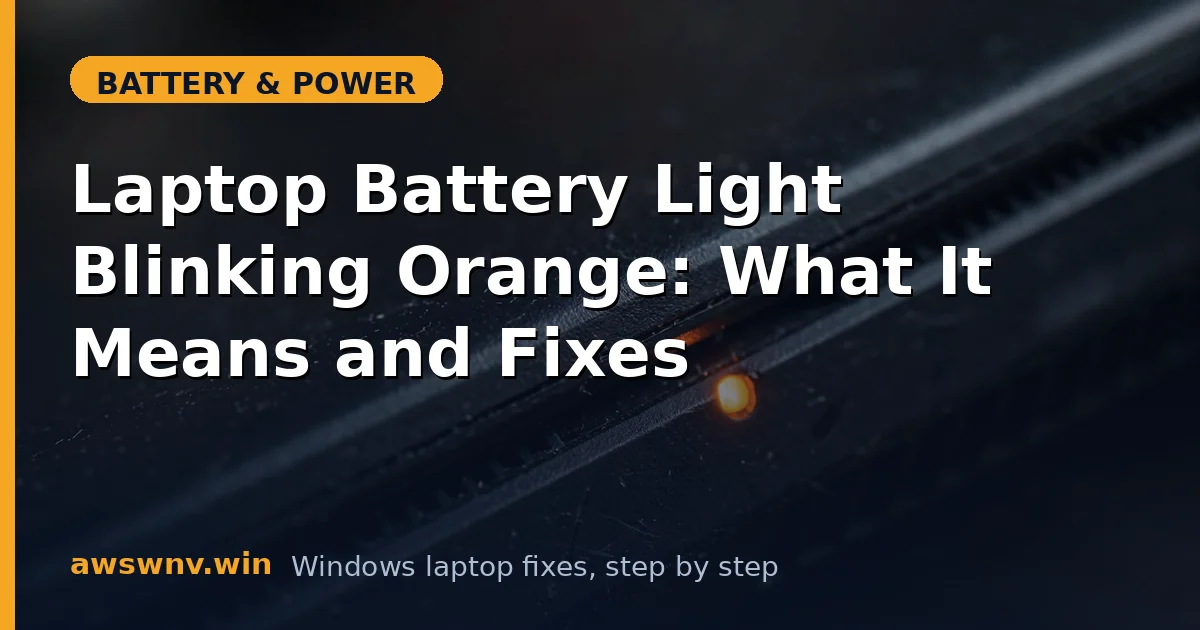 Laptop Battery Light Blinking Orange: What It Means and Fixes