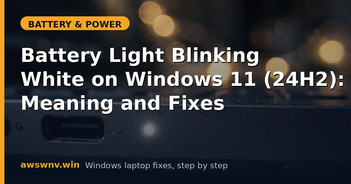 Battery Light Blinking White on Windows 11 (24H2): Meaning and Fixes