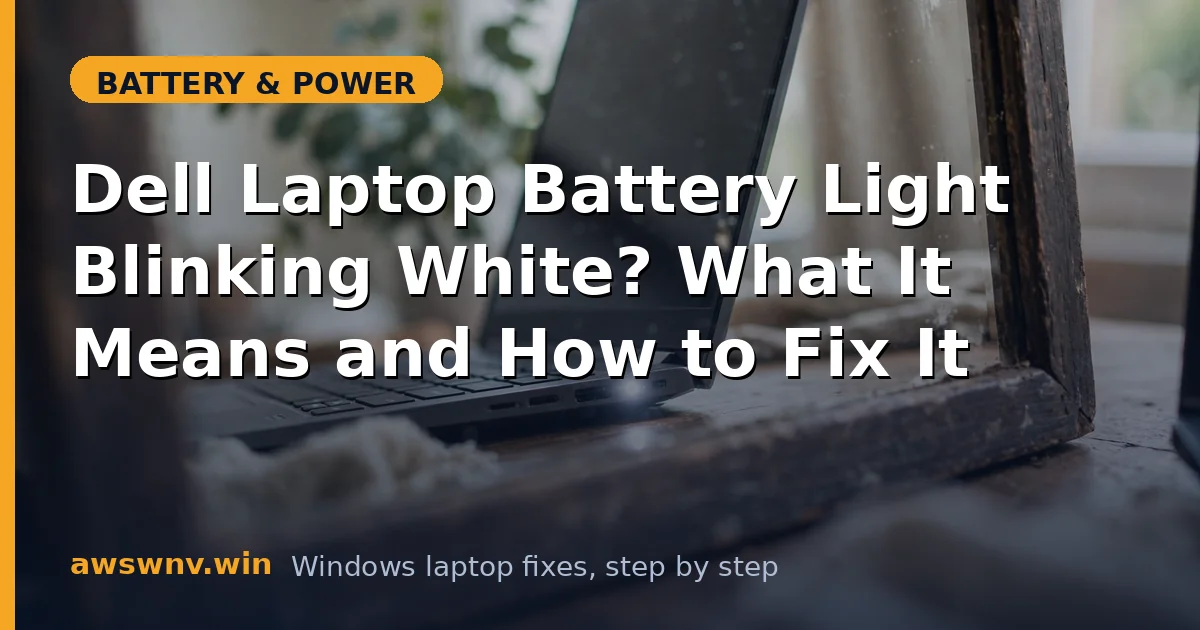 Dell Laptop Battery Light Blinking White? What It Means and How to Fix It