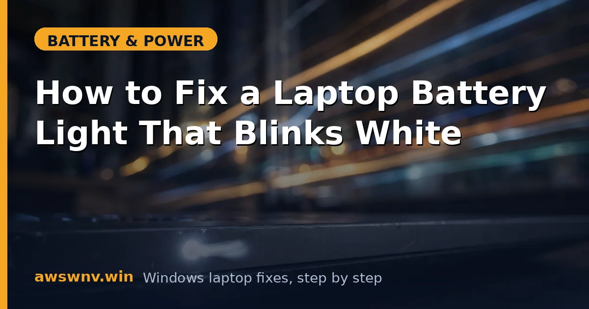 How to Fix a Laptop Battery Light That Blinks White