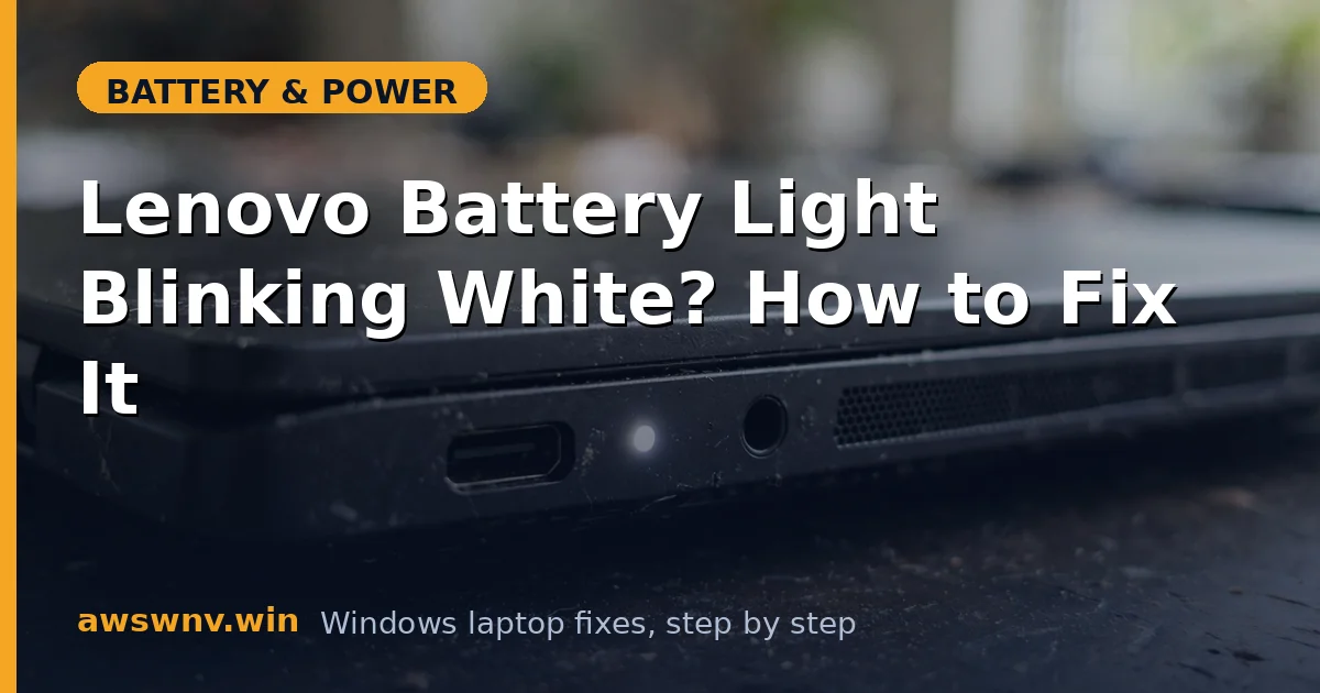 Lenovo Battery Light Blinking White? How to Fix It