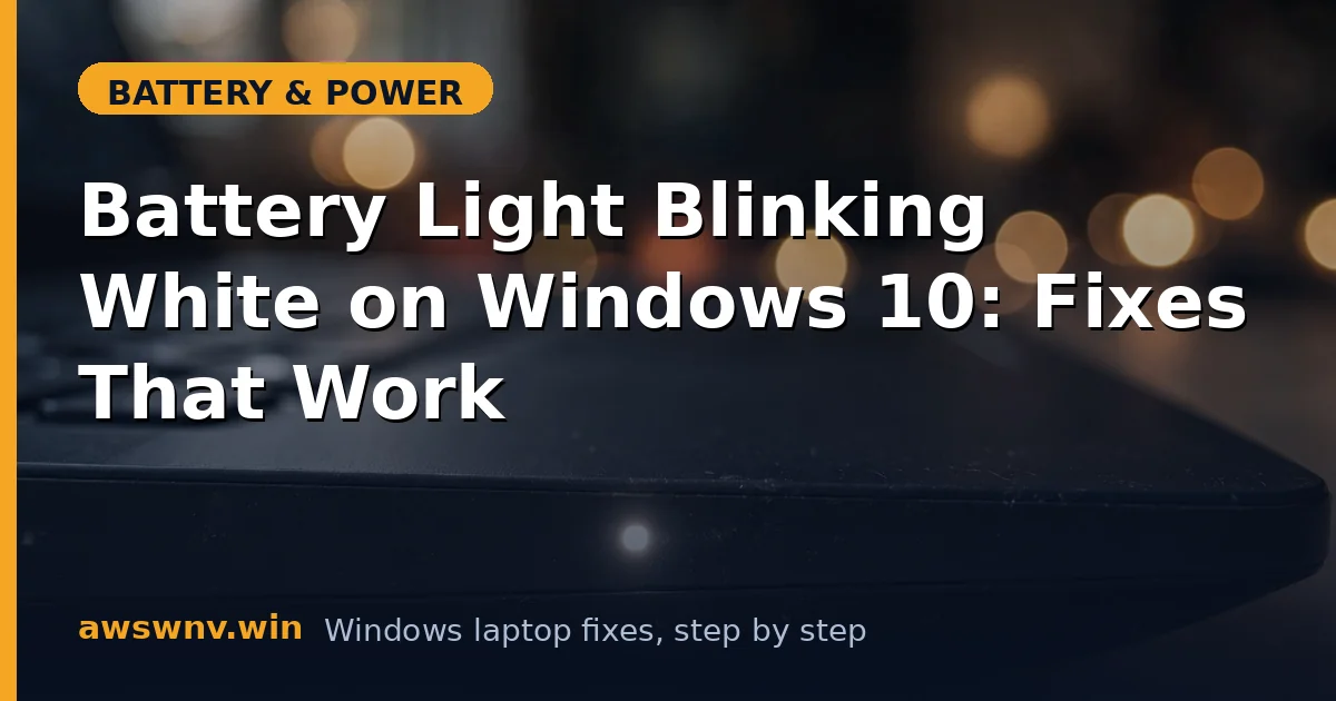 Battery Light Blinking White on Windows 10: Fixes That Work