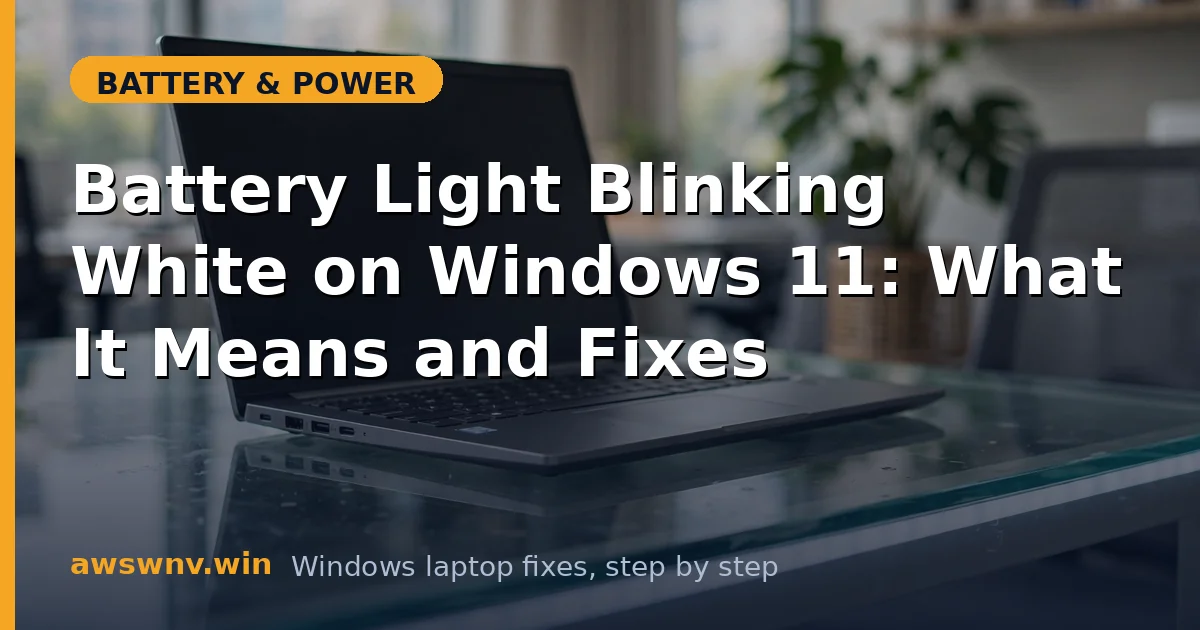 Battery Light Blinking White on Windows 11: What It Means and Fixes