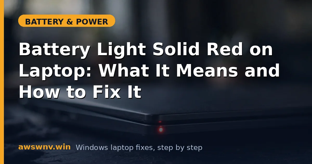 Battery Light Solid Red on Laptop: What It Means and How to Fix It