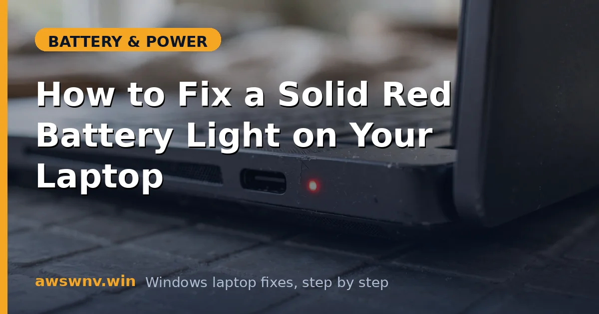 How to Fix a Solid Red Battery Light on Your Laptop
