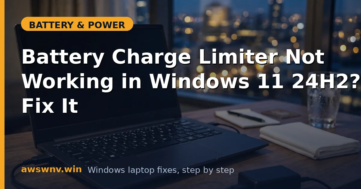 Battery Charge Limiter Not Working in Windows 11 24H2? Fix It