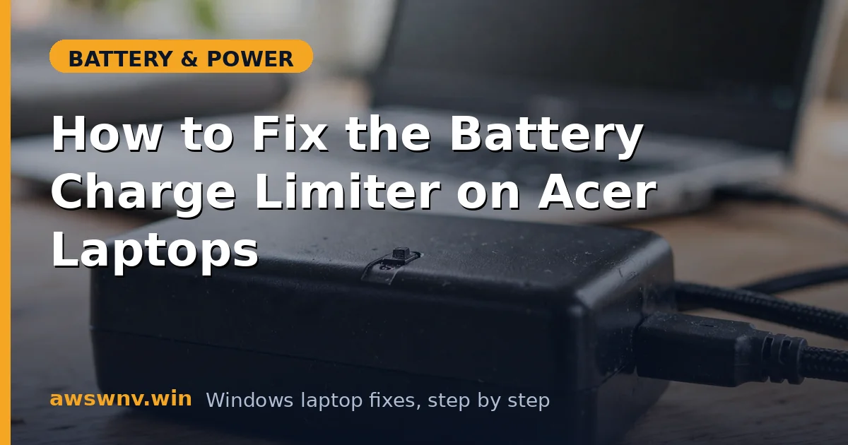 How to Fix the Battery Charge Limiter on Acer Laptops