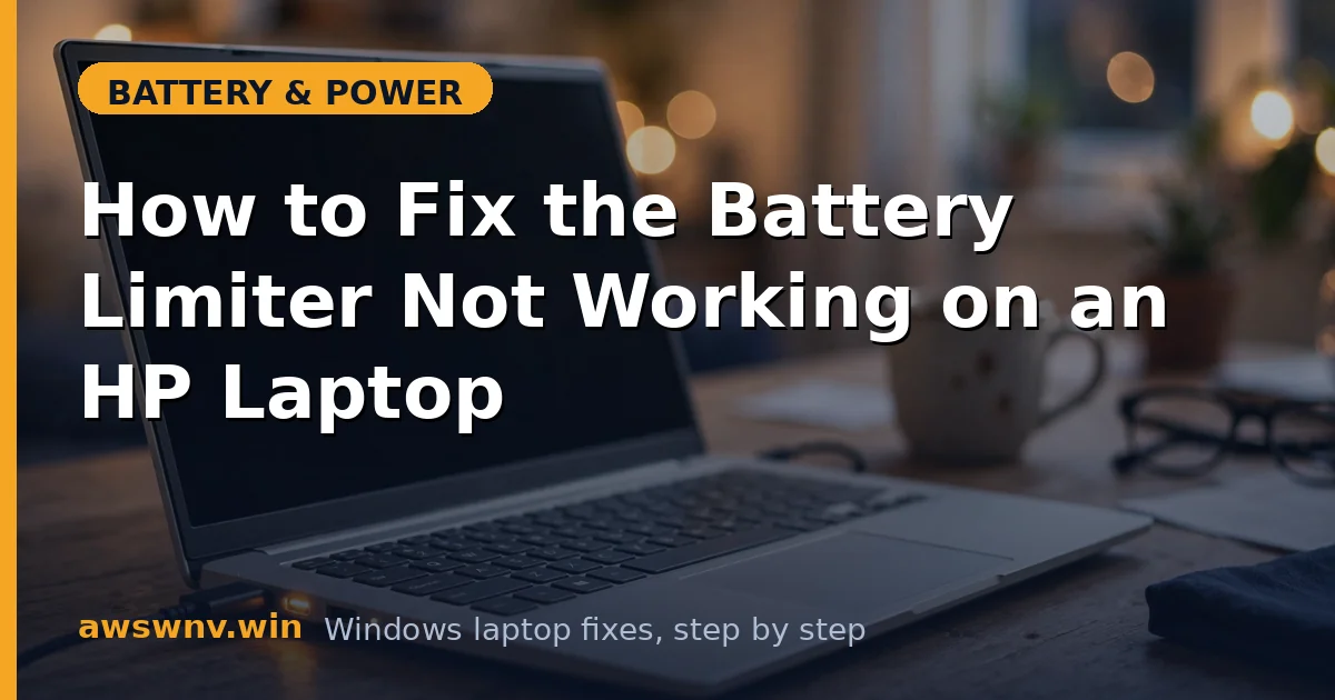 How to Fix the Battery Limiter Not Working on an HP Laptop