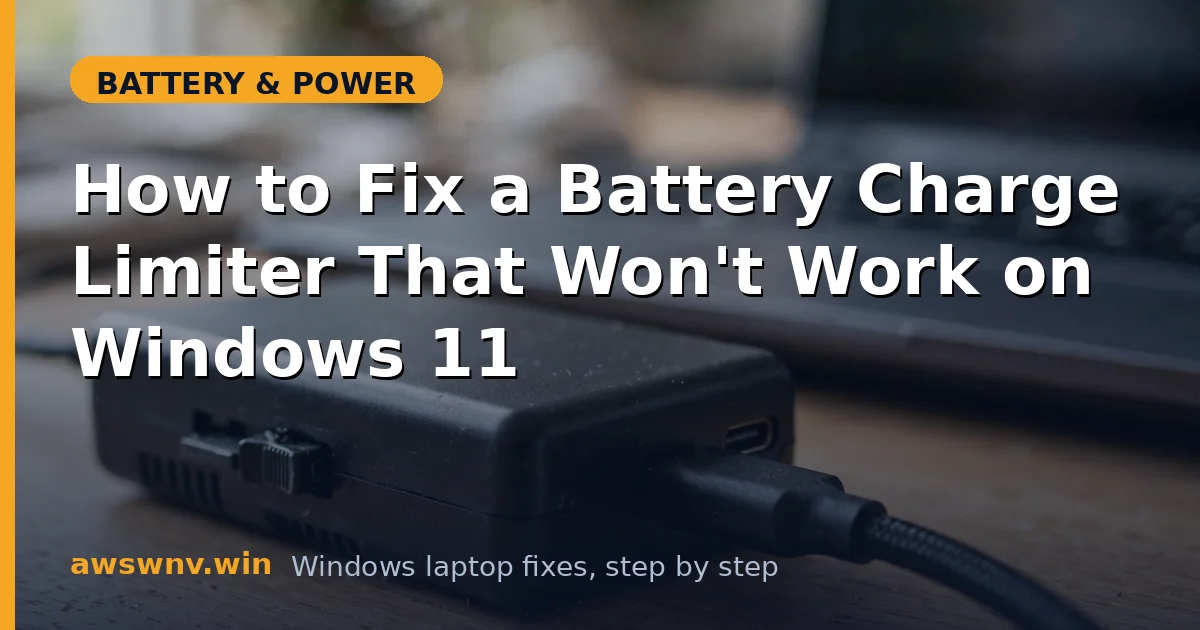 How to Fix a Battery Charge Limiter That Won't Work on Windows 11