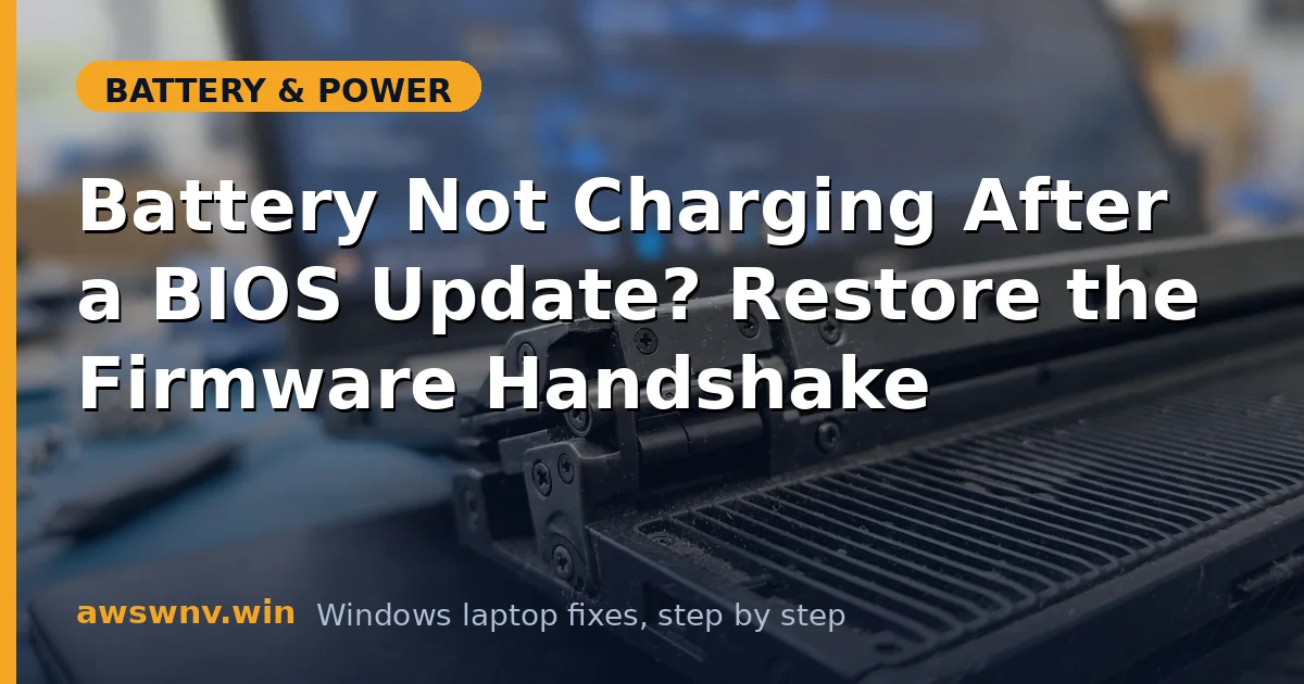 Battery Not Charging After a BIOS Update? Restore the Firmware Handshake