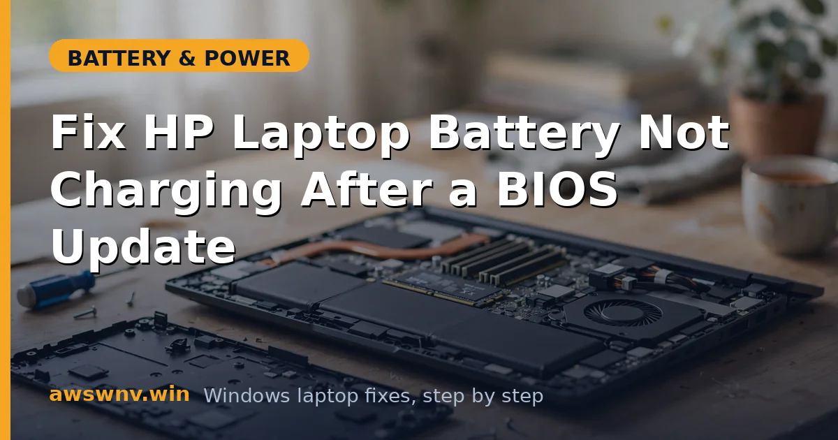 Fix HP Laptop Battery Not Charging After a BIOS Update