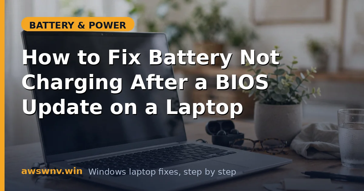 How to Fix Battery Not Charging After a BIOS Update on a Laptop