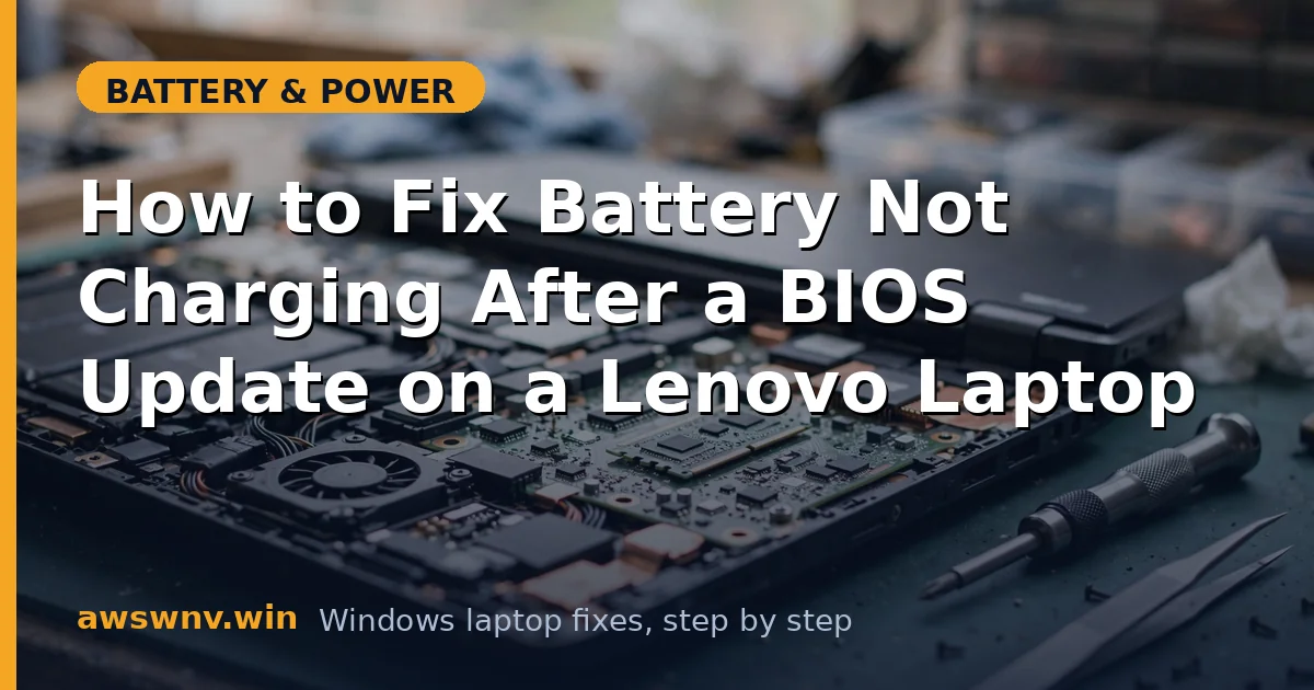 How to Fix Battery Not Charging After a BIOS Update on a Lenovo Laptop