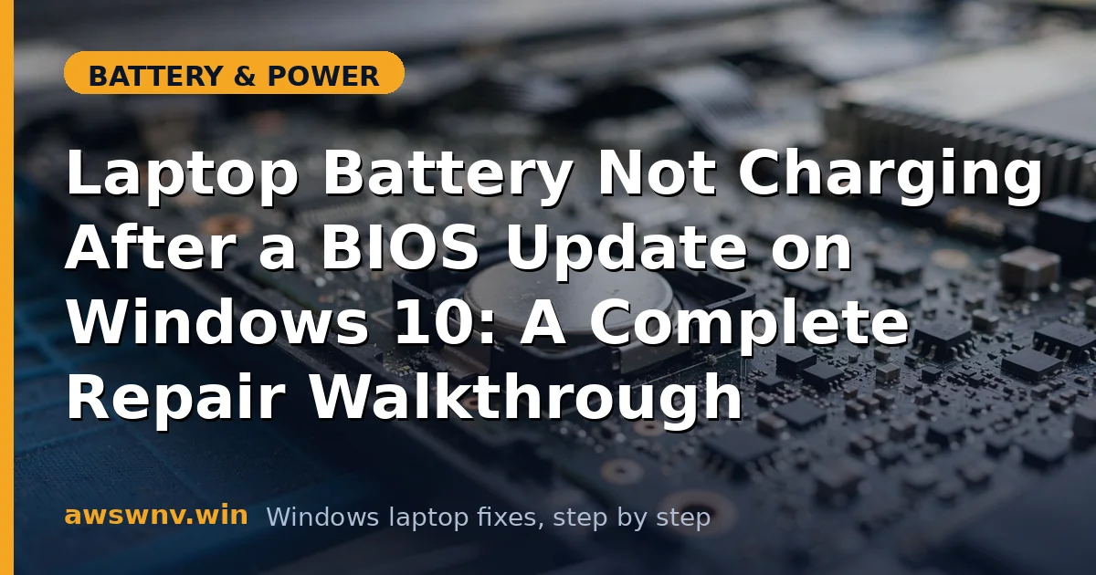 Laptop Battery Not Charging After a BIOS Update on Windows 10: A Complete Repair Walkthrough