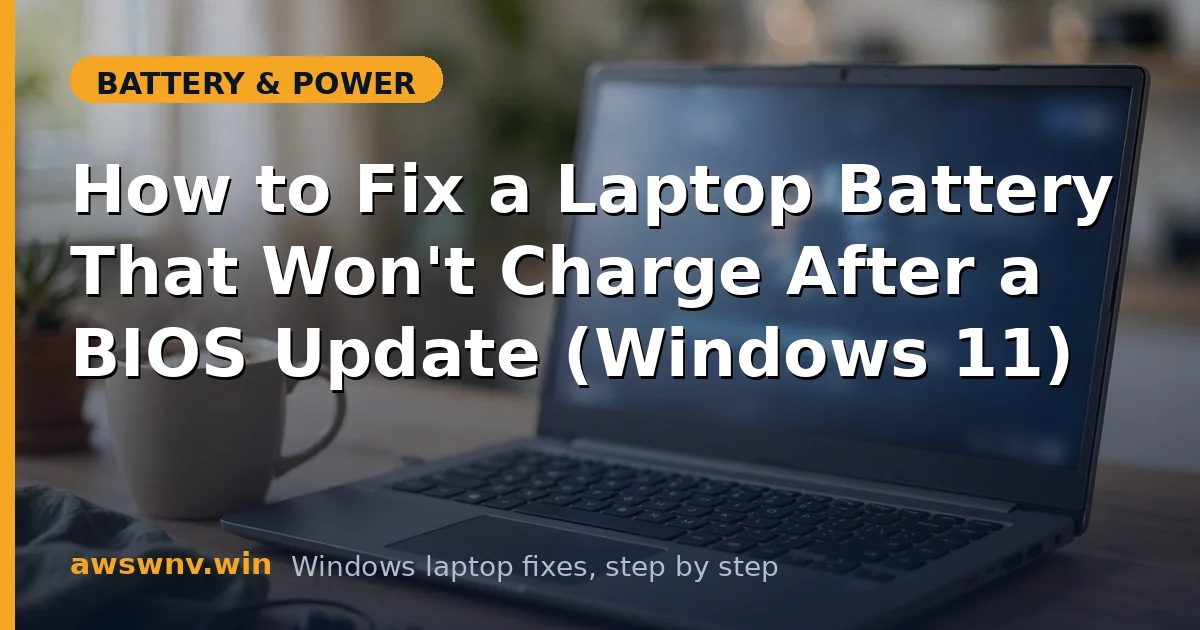 How to Fix a Laptop Battery That Won't Charge After a BIOS Update (Windows 11)