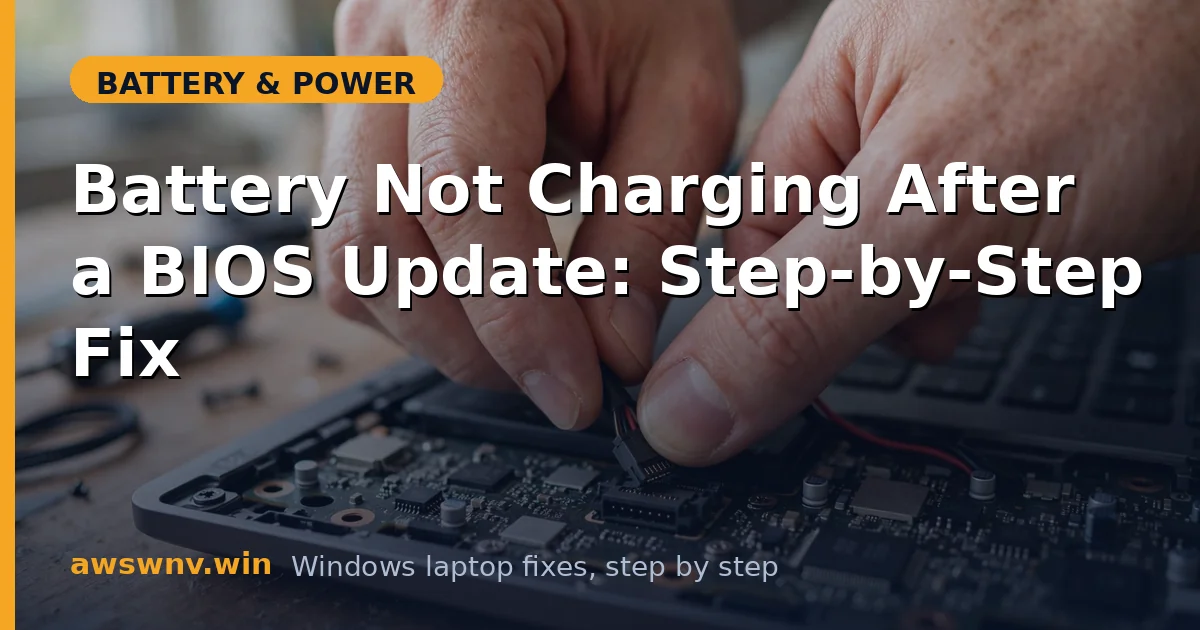 Battery Not Charging After a BIOS Update: Step-by-Step Fix
