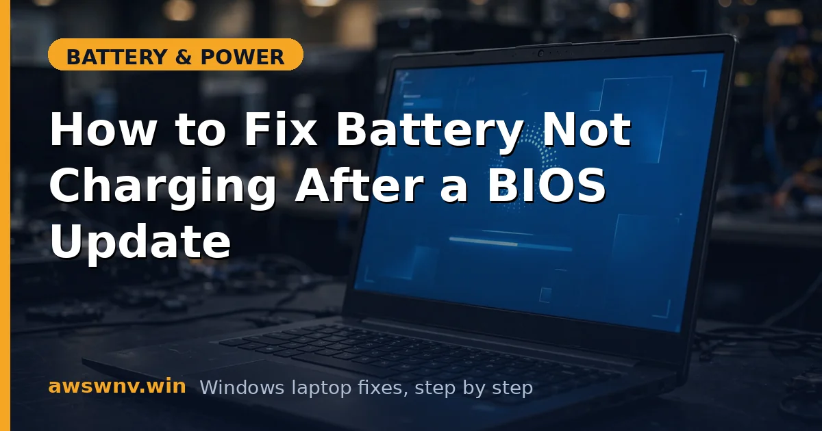 How to Fix Battery Not Charging After a BIOS Update