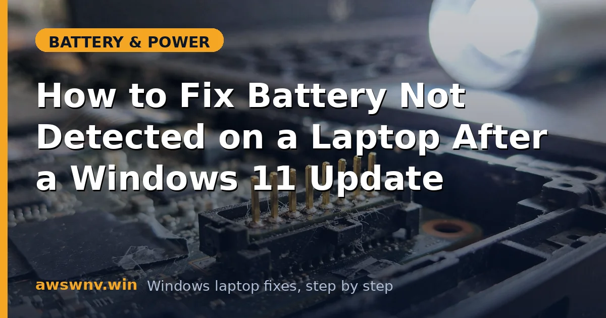 How to Fix Battery Not Detected on a Laptop After a Windows 11 Update