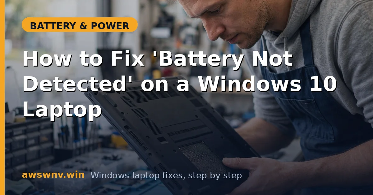 How to Fix 'Battery Not Detected' on a Windows 10 Laptop