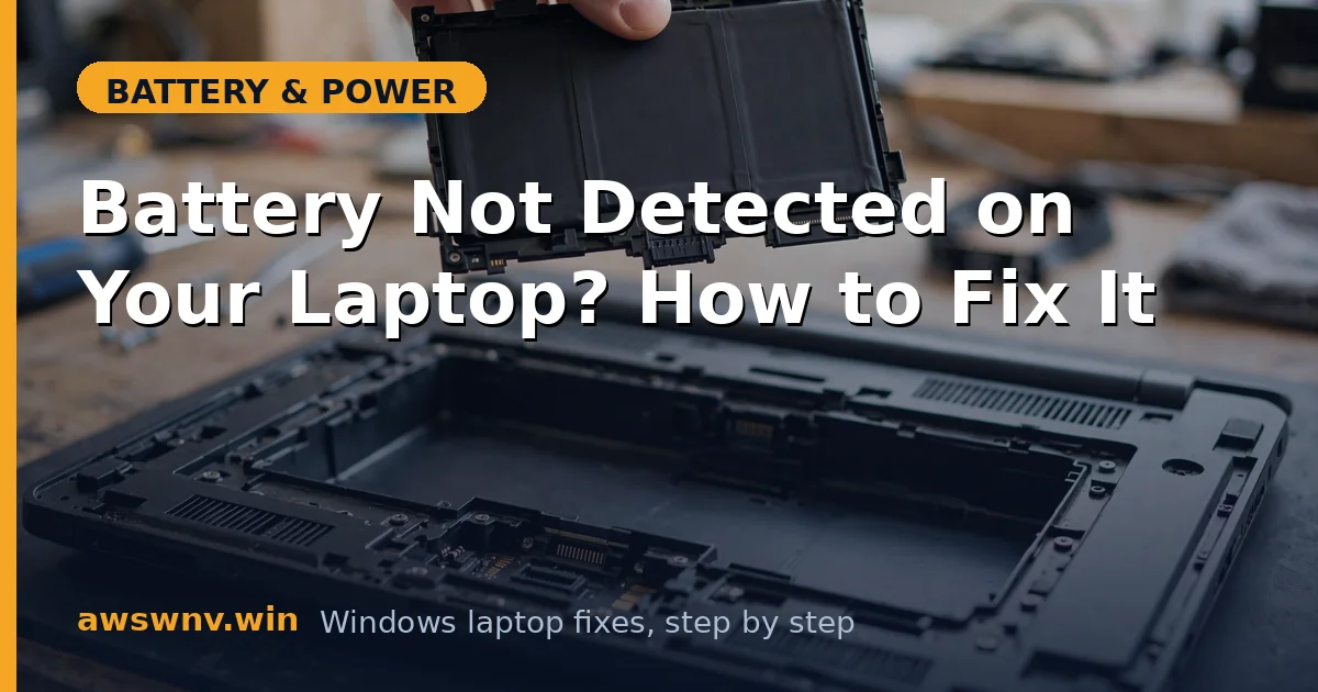 Battery Not Detected on Your Laptop? How to Fix It