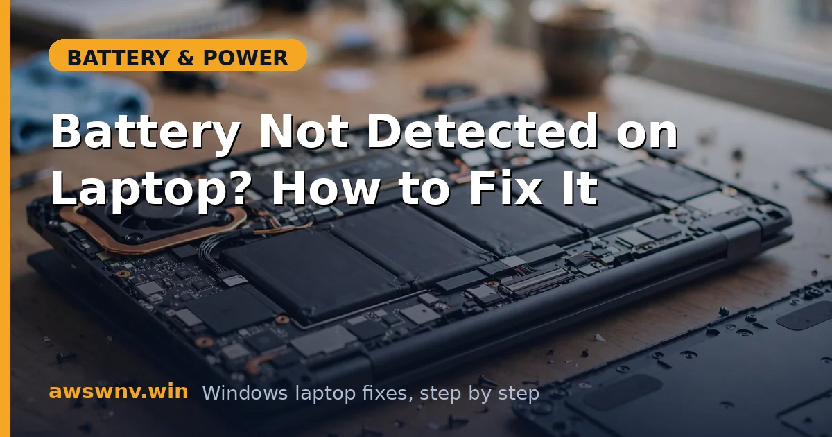 Battery Not Detected on Laptop? How to Fix It
