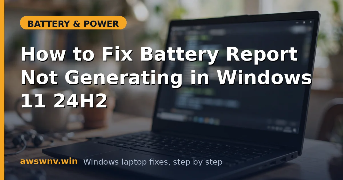 How to Fix Battery Report Not Generating in Windows 11 24H2