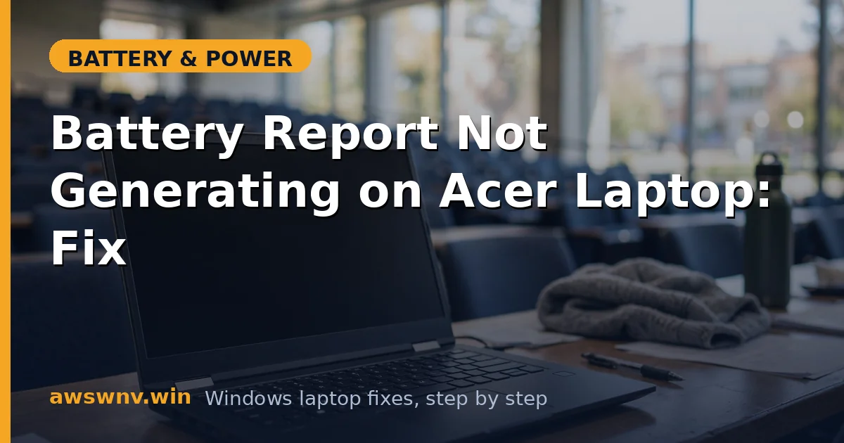 Battery Report Not Generating on Acer Laptop: Fix