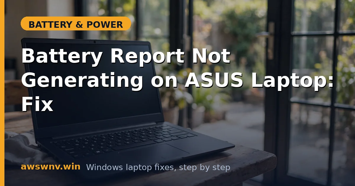 Battery Report Not Generating on ASUS Laptop: Fix