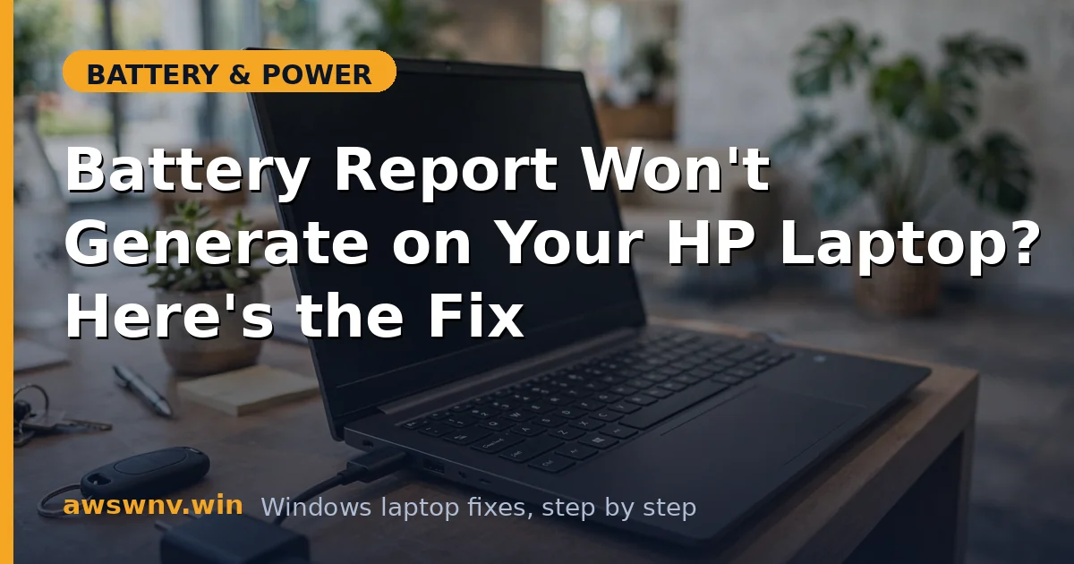 Battery Report Won't Generate on Your HP Laptop? Here's the Fix