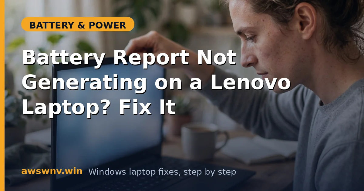 Battery Report Not Generating on a Lenovo Laptop? Fix It