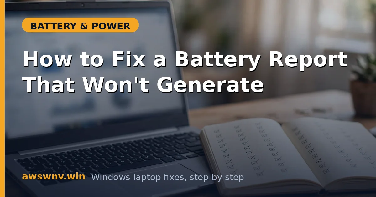 How to Fix a Battery Report That Won't Generate