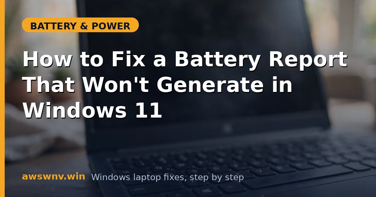 How to Fix a Battery Report That Won't Generate in Windows 11