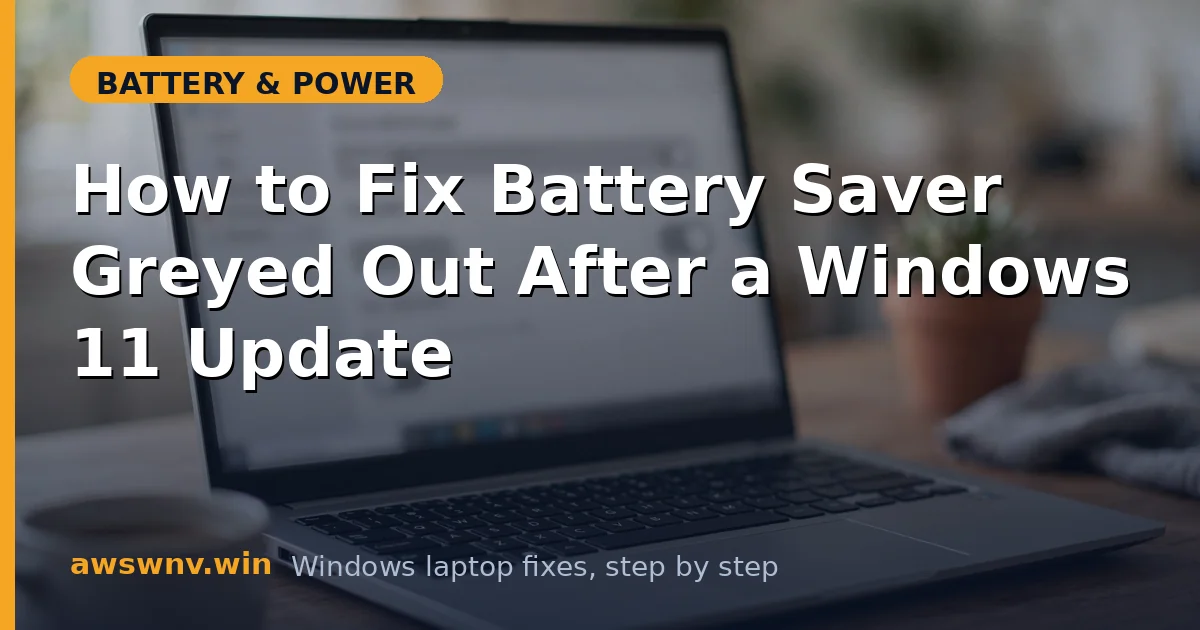 How to Fix Battery Saver Greyed Out After a Windows 11 Update