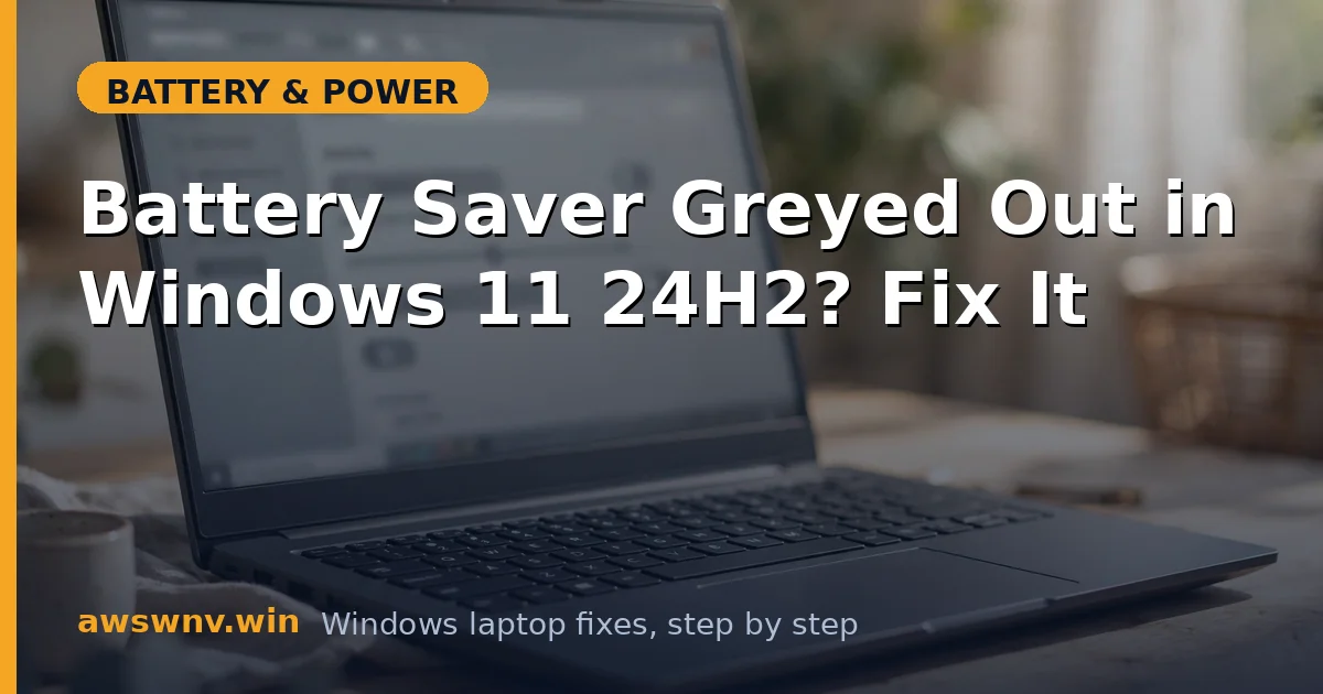Battery Saver Greyed Out in Windows 11 24H2? Fix It