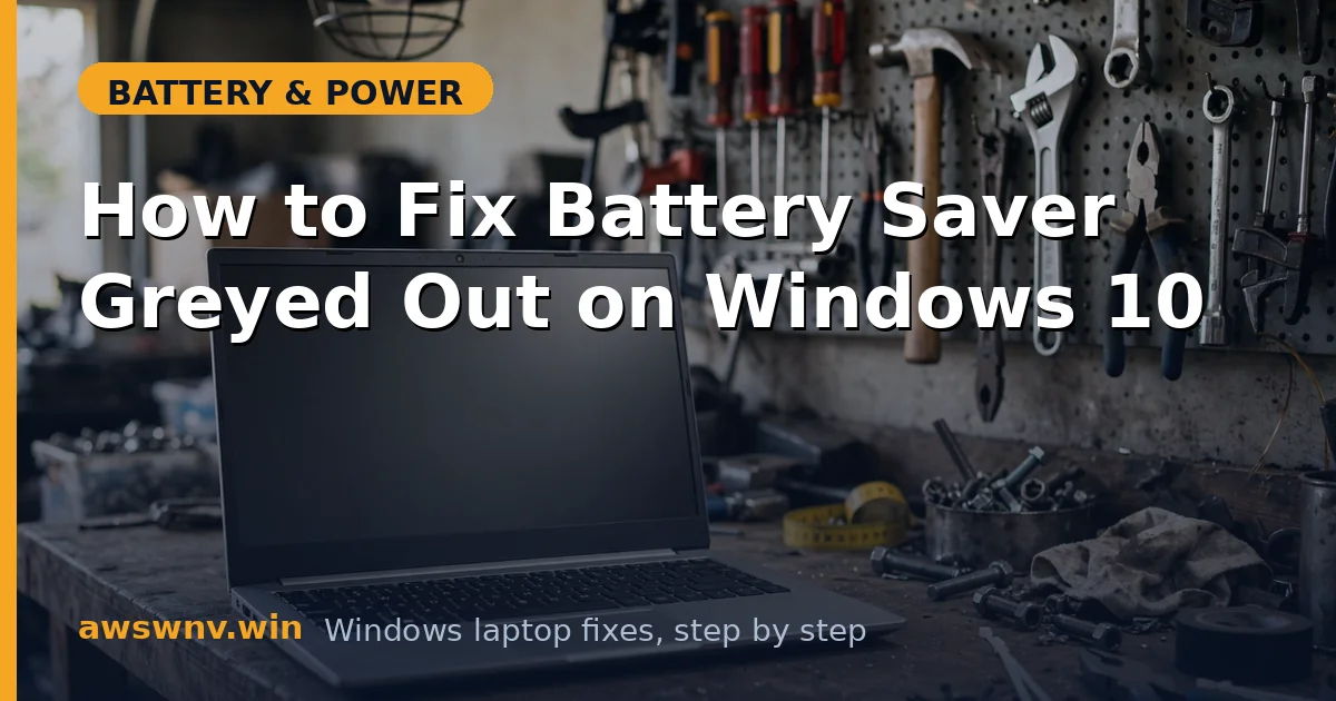 How to Fix Battery Saver Greyed Out on Windows 10
