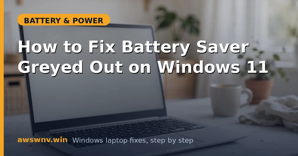 How to Fix Battery Saver Greyed Out on Windows 11