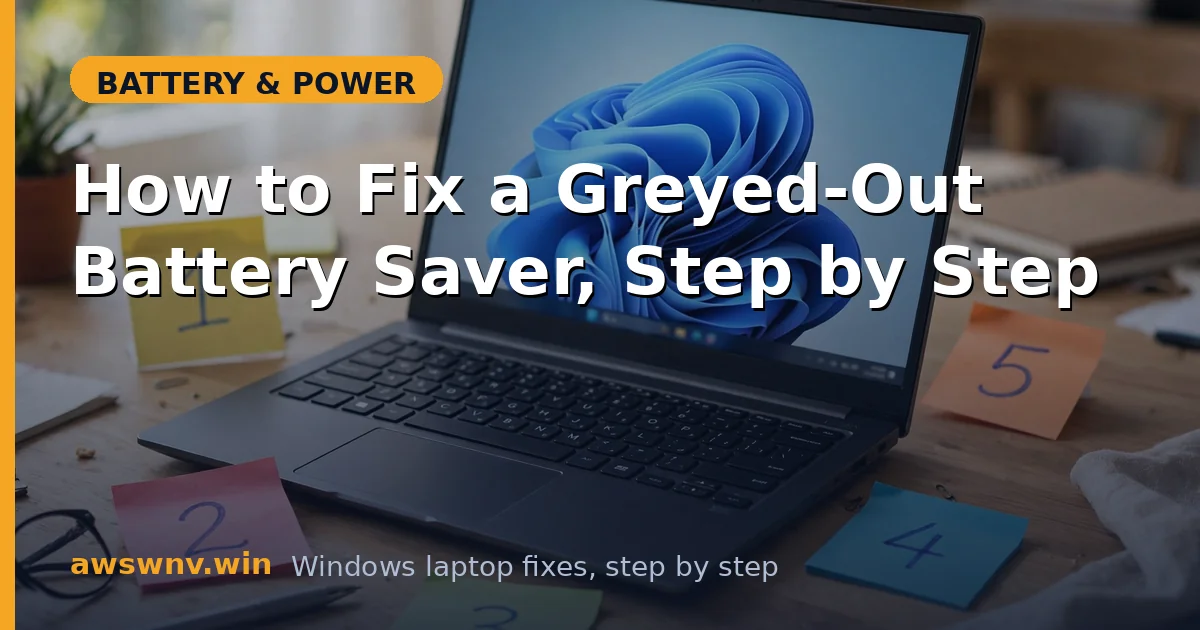 How to Fix a Greyed-Out Battery Saver, Step by Step