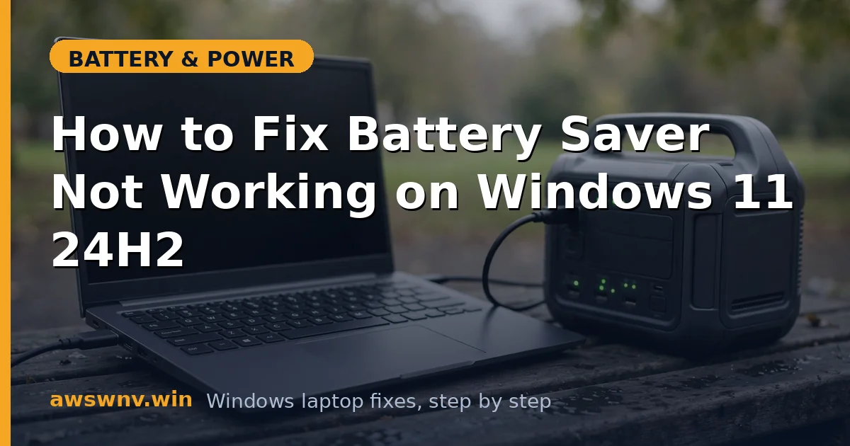 How to Fix Battery Saver Not Working on Windows 11 24H2