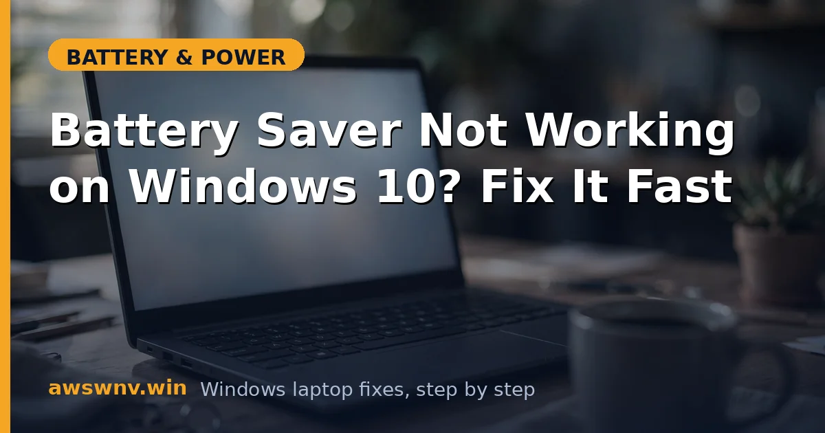 Battery Saver Not Working on Windows 10? Fix It Fast