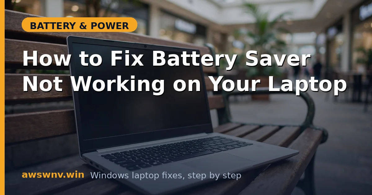 How to Fix Battery Saver Not Working on Your Laptop