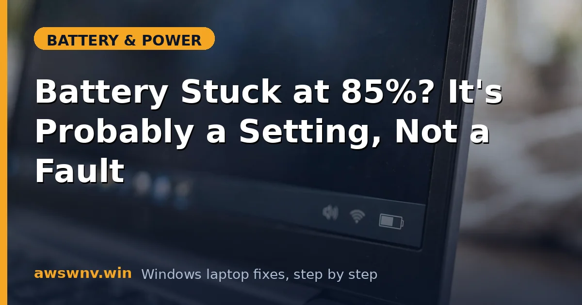 Battery Stuck at 85%? It's Probably a Setting, Not a Fault