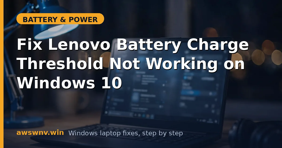 Fix Lenovo Battery Charge Threshold Not Working on Windows 10
