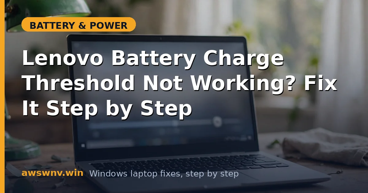 Lenovo Battery Charge Threshold Not Working? Fix It Step by Step