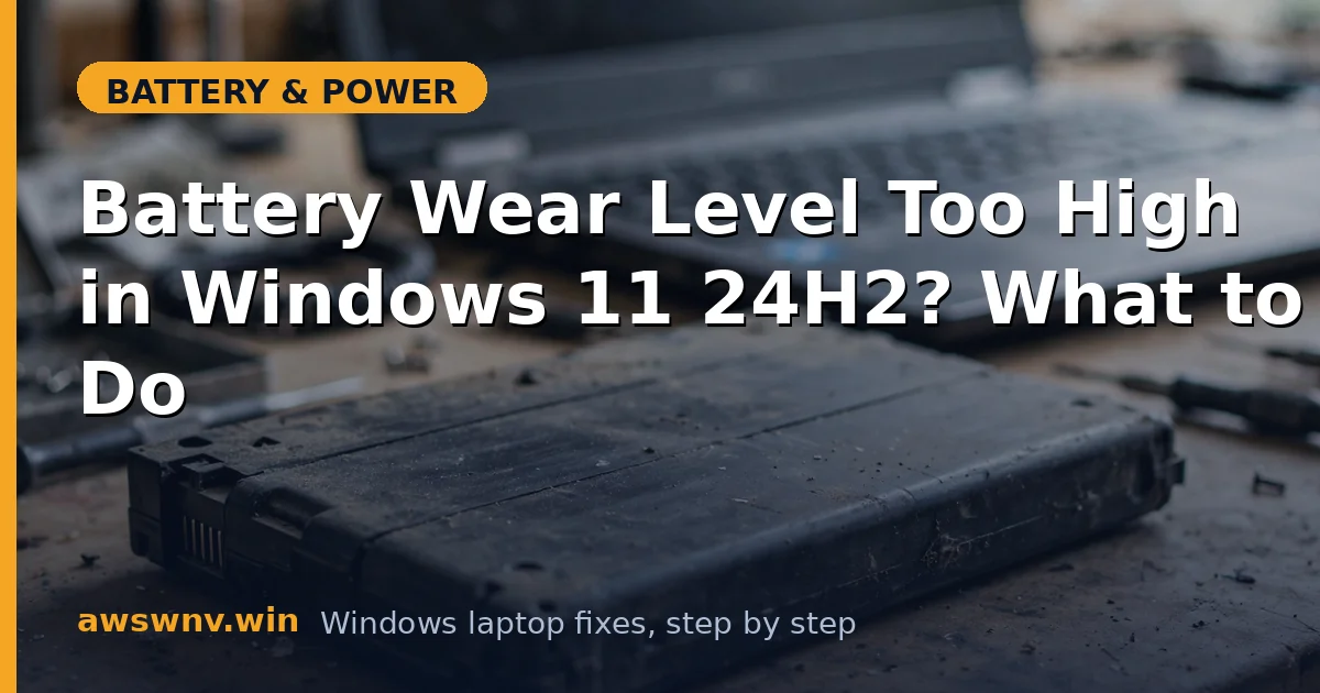 Battery Wear Level Too High in Windows 11 24H2? What to Do