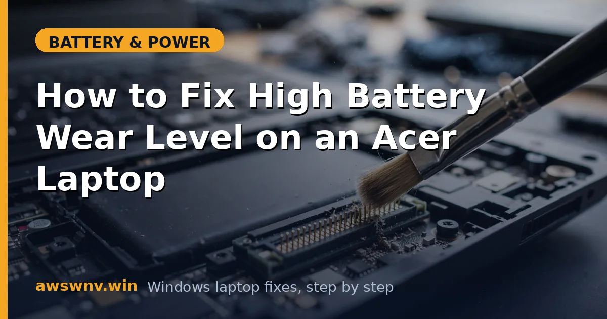 How to Fix High Battery Wear Level on an Acer Laptop