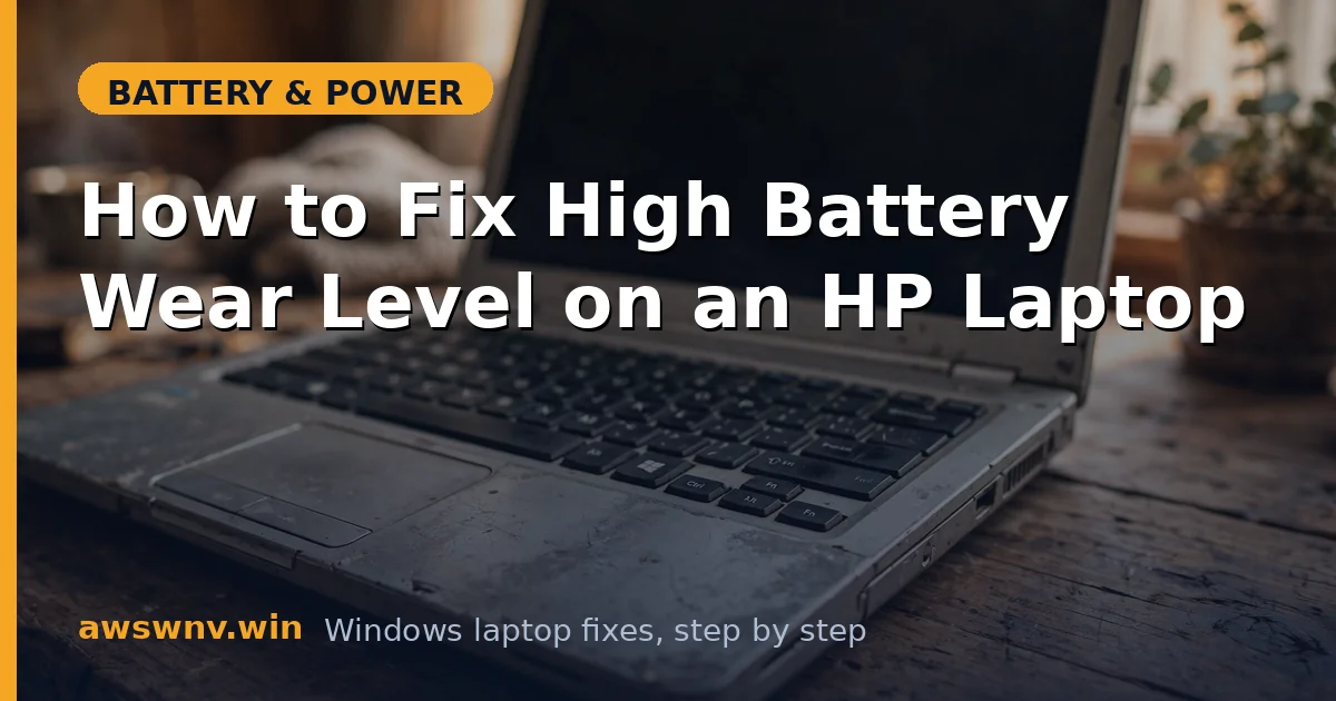 How to Fix High Battery Wear Level on an HP Laptop