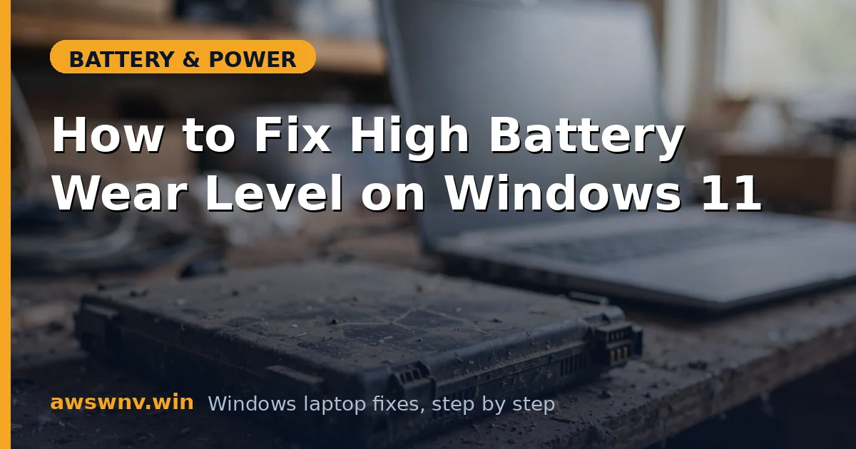 How to Fix High Battery Wear Level on Windows 11